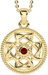 Celtic Garnet Gold Colier