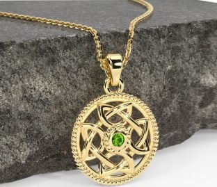 Peridot Gull Celtic Halskjede