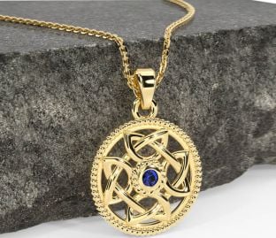 Sapphire Gold Celtic Necklace