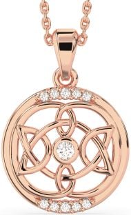 Diamond Rose Gold Celtic Necklace