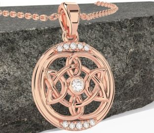 Diamond Rose Gold Celtic Necklace