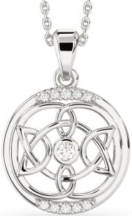 Diamond Silver Celtic Necklace