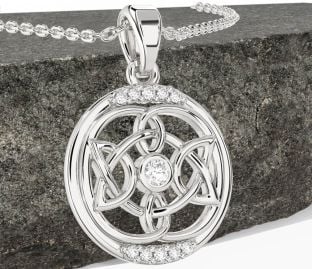Diamond Silver Celtic Necklace