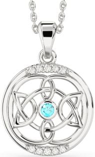 Diamant Topaz Sølv Celtic Halskjede