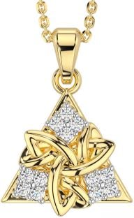 Diamond Gold Celtic Trinity Knot Necklace