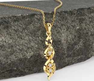 Diamond Gold Celtic Trinity Knot Necklace