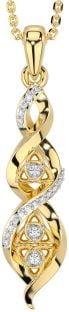 Diamant Gold Silber keltisch Dreieinigkeit Knoten Halskette