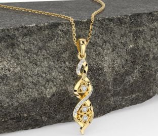 Diamond Gold Celtic Trinity Knot Necklace