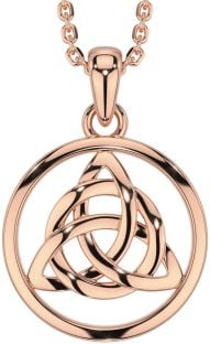 Rose Gold Silver Celtic Trinity Knot Necklace