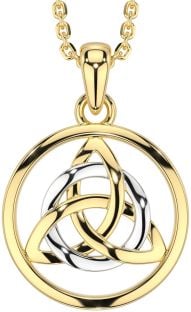 Gold Silver Celtic Trinity Knot Necklace