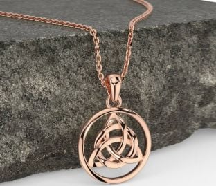 Rose Gold Celtic Trinity Knot Necklace
