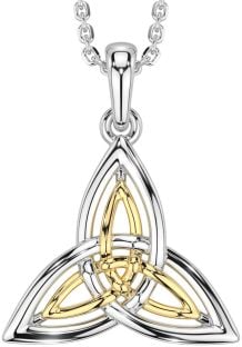 Gold Silver Celtic Trinity Knot Necklace