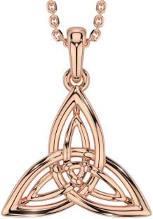 Rose Gold Silver Celtic Trinity Knot Necklace