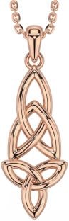 Rose Gold Silver Celtic Trinity Knot Necklace