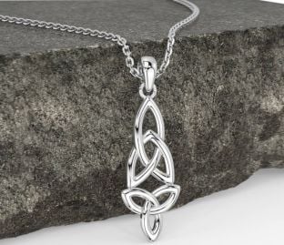 White Gold Celtic Trinity Knot Necklace