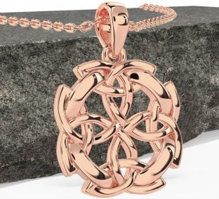 Rose Gold Silver Celtic Trinity Knot Necklace