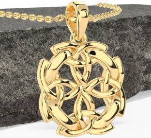 Gold Silver Celtic Trinity Knot Necklace