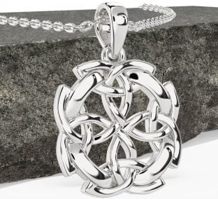 White Gold Celtic Trinity Knot Necklace