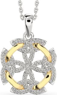 Oro Argento celtico Attraverso Collana