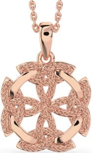 Rose Gold Silver Celtic Cross Necklace