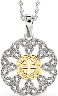 Gold Silver Celtic Trinity Knot Necklace