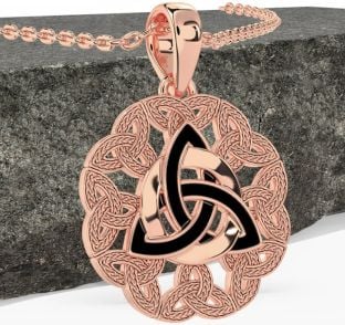 Rose Gold Black Rhodium Celtic Trinity Knot Necklace