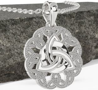 White Gold Celtic Trinity Knot Necklace