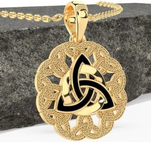 Gold Black Rhodium Celtic Trinity Knot Necklace