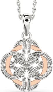 Rose Gold Silver Celtic Necklace