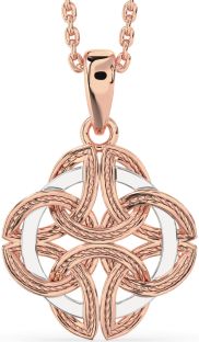 Rose Gold Silver Celtic Necklace