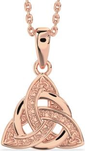 Rose Gold Silver Celtic Trinity Knot Necklace