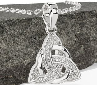 Vit Guld Keltiskt Treenighet Knut Halsband