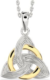 Gold Silver Celtic Trinity Knot Necklace