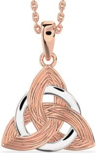 Rose Gold Silver Celtic Trinity Knot Necklace