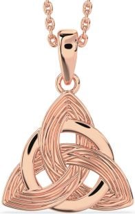 Rose Gold Silver Celtic Trinity Knot Necklace