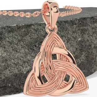 Rose Gold Silver Celtic Trinity Knot Necklace