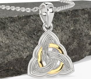 Gold Silver Celtic Trinity Knot Necklace