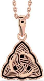 Rose Gold Silver Black Rhodium Celtic Trinity Knot Necklace