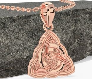 Rose Gold Silver Celtic Trinity Knot Necklace
