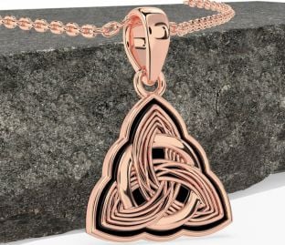 Rose Gold Black Rhodium Celtic Trinity Knot Necklace