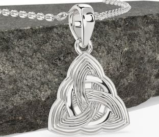 Vit Guld Keltiskt Treenighet Knut Halsband