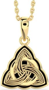 Gold Black Rhodium Celtic Trinity Knot Necklace