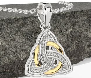 Gold Silver Celtic Trinity Knot Necklace