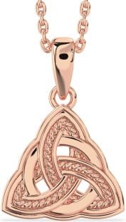 Rose Gold Silver Celtic Trinity Knot Necklace