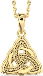 Gold Silver Black Rhodium Celtic Trinity Knot Necklace