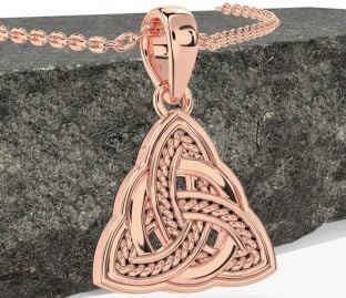 Rose Gold Black Rhodium Celtic Trinity Knot Necklace
