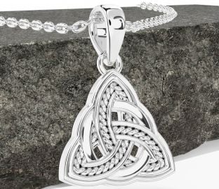 Silver Black Rhodium Celtic Trinity Knot Necklace