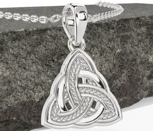 Vit Guld Keltiskt Treenighet Knut Halsband