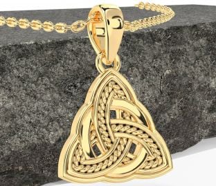 Gold Black Rhodium Celtic Trinity Knot Necklace
