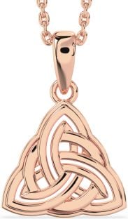 Rose Gold Silver Celtic Trinity Knot Necklace